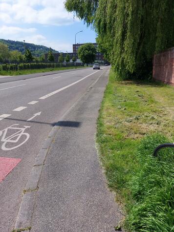 Vorschlag: Geschützte Fahrradspur für die Straße "In d. Reichsabtei"